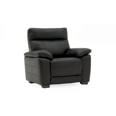 Black Leather Manual Recliner Chair