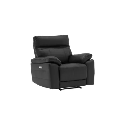 Black Leather 1 Seater Electric Recliner Chair