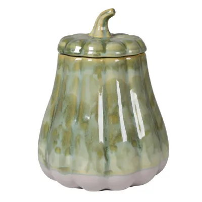Green Pumpkin Lidded Jar