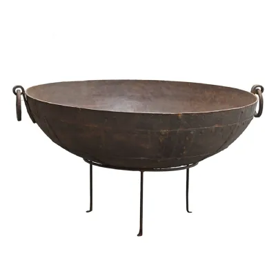 122cm Iron Kadai Fire Pit On Stand