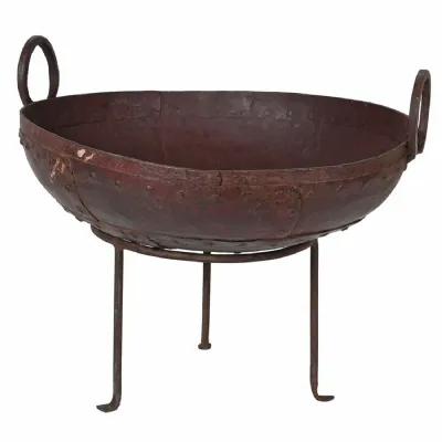 45cm Iron Kadai Fire Pit On Stand