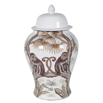 Large Lidded Monkey Jar