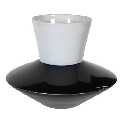 Low Black and White Tapered Vase