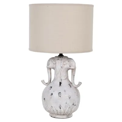 Distressed Elephant Lamp with Shade
