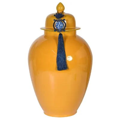 Handmade Tassel Yellow Temple Jar