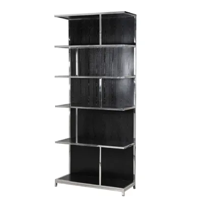 Stainless Steel Black Bookcase