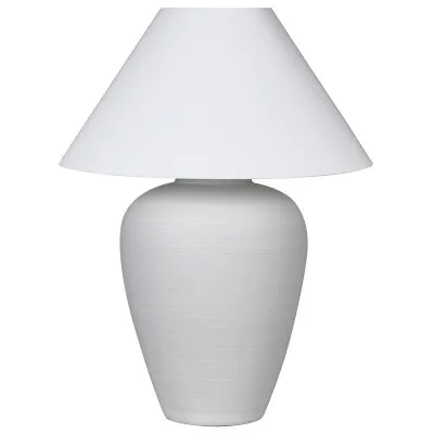White Ceramic Lamp With Shade