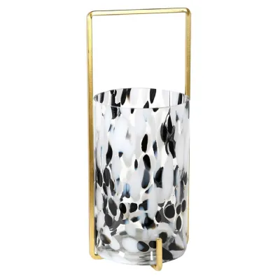 Black and White Fleck Candle Holder Vase