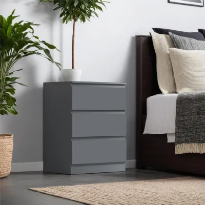 Carlton 3 Drawer Chest Matt Dark Grey