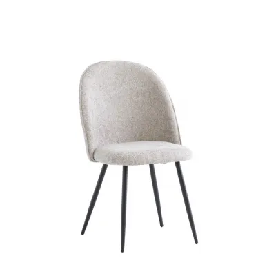 FABRIC DINING CHAIR SILVER BLACK LEG