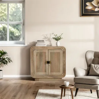 Hudson Carved Mango Wood Mini Sideboard