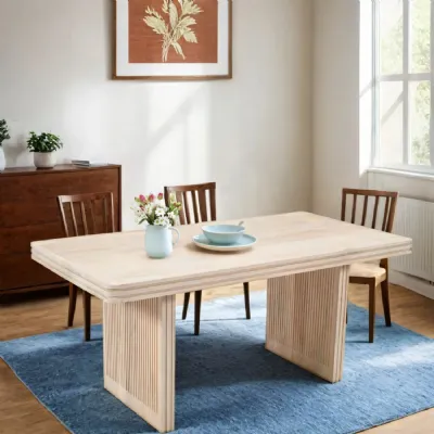 Natural Mango Wood 175cm Large Dining Table Lacquered Finish