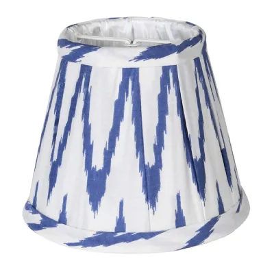 Small White and Blue Ikat Chevron Shade Only
