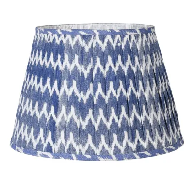 Blue and White Pleated Ikat Shade Only