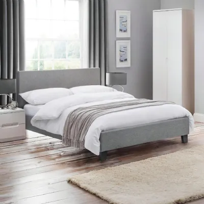 Rialto 120cm Small Double Bed Light Grey