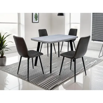 RIMINI 1.2m DINING TABLE LIGHTGREY BLACK LEG