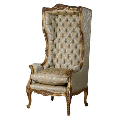 Versailles Green and Gold Damask Porters Chair