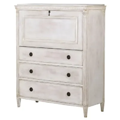 Gustavian 3 Drawer Chest With Hidden Secretaire Desk