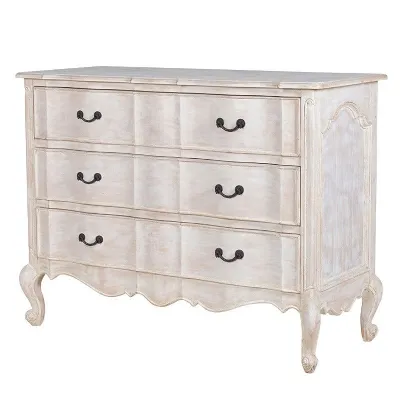 French Painted Shabby Chic 3 Drawer Chest