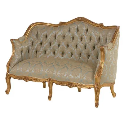 Gold Green 2 Seater Sofa