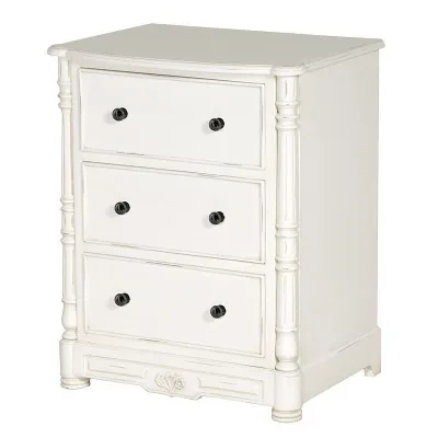 White Painted Turned Bedside Cabinet