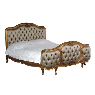 6ft Super King Sized Curved Bed With Upholstered Headboard