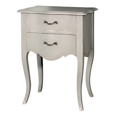Shabby Chic 2 Drawer Bedside Side Table Art Nouveau