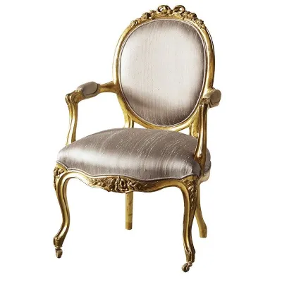 Gold Leaf Shabby Chic Gilt Nursing Armchair Antique Style