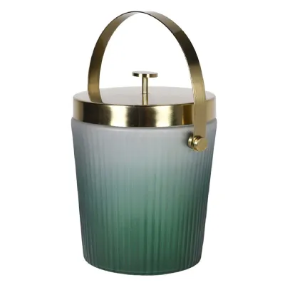 Celadon Brass Ice Bucket