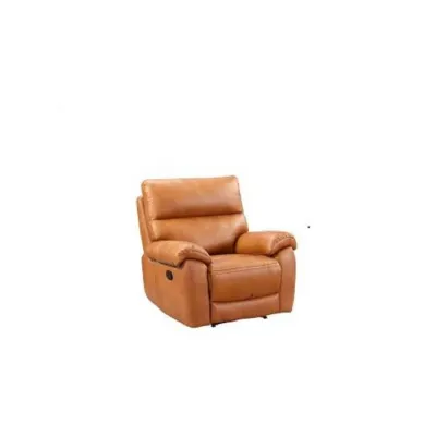 Tan Brown Leather Electric Recliner Armchair