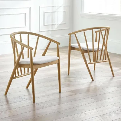Rory Oak Curved Back Dining Chair