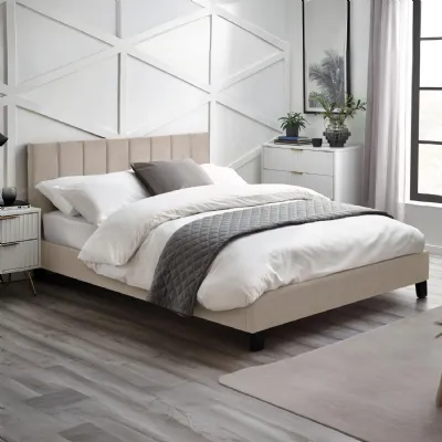 Rosa Cream Velvet Upholstered 135cm Double Bed