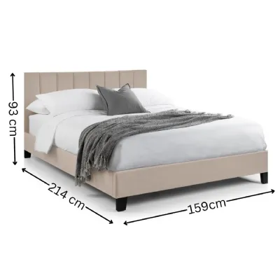 Rosa Cream Velvet Upholstered 150cm King Bed