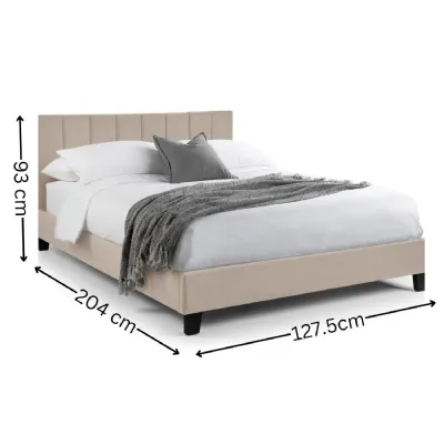 Rosa Cream Velvet Upholstered 120cm Small Double Bed