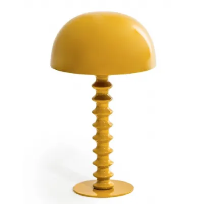 Mustard Yellow Large Ribbed Table Lamp