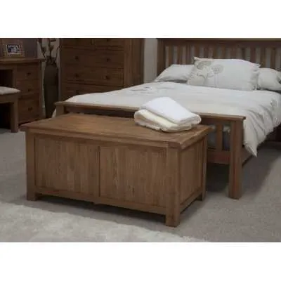 Rustic Oak Blanket Box