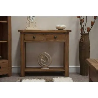 Rustic Oak Hall Console Table