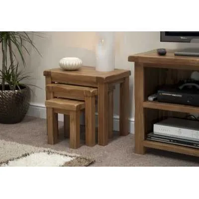 Rustic Oak Nest of Tables