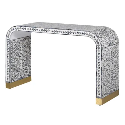 Evora Bone Inly Floral Console Table
