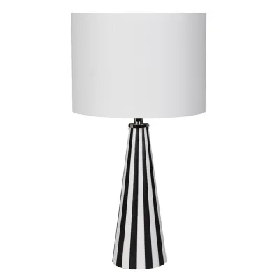 Stripe Bone Table Lamp with Linen Shade