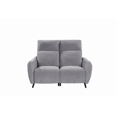 Pewter Grey Fabric 2 Seater Electric Power Recliner Sofa