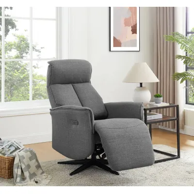 Charcoal Fabric Electric Power Reclining Accent Chair