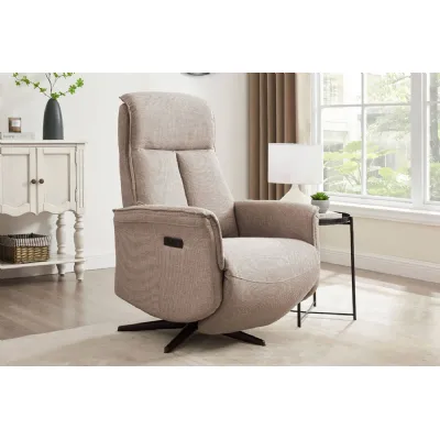 Mushroom Fabric Electric Power Reclining Accent Chair