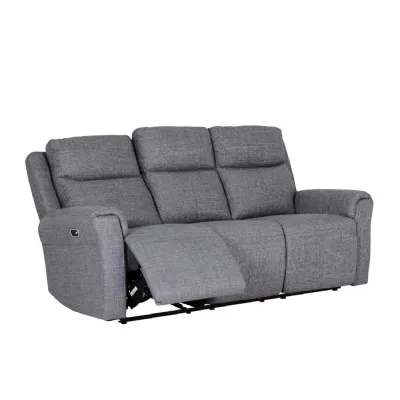 Charcoal Fabric 3 Seater Electric Recliner Sofa with USB