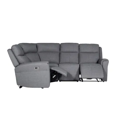 Charcoal Fabric Large Corner Group Electric Recliner Sofa