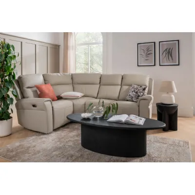 Stone Leather Large Electric Corner Recliner Sofa