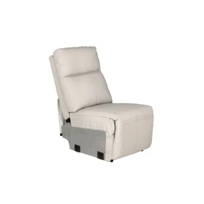 Stone Leather Armless Sectional Unit for Corner Sofa