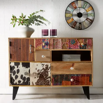 Reclaimed Wood 3 Door 4 Drawer Handcrafted Large Sideboard