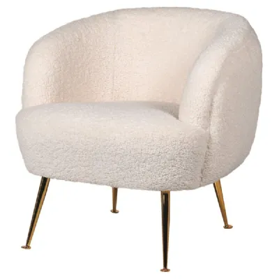 Merino Club Chair With Gold Leg