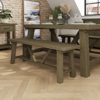 Saltash 1.4m Dining Bench Solid Reclaimed Natural Pine